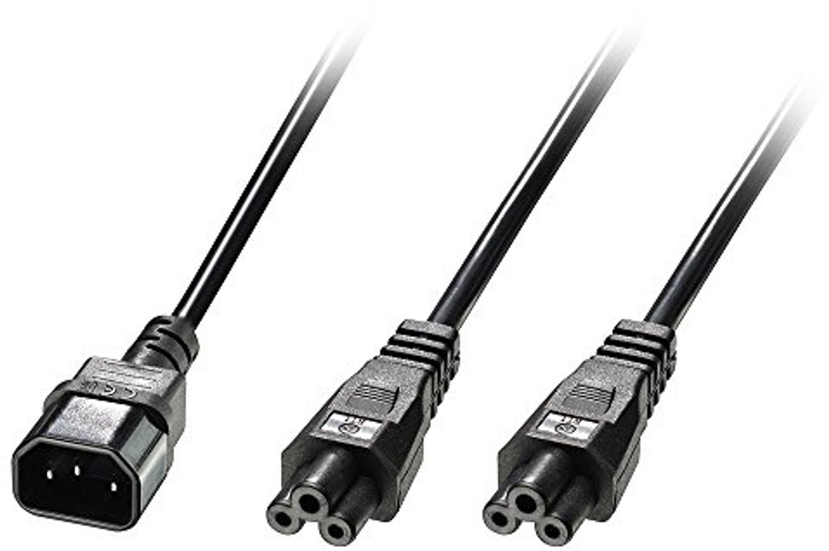 2,5m IEC C14 naar 2X IEC C5 Y-voedingskabel
