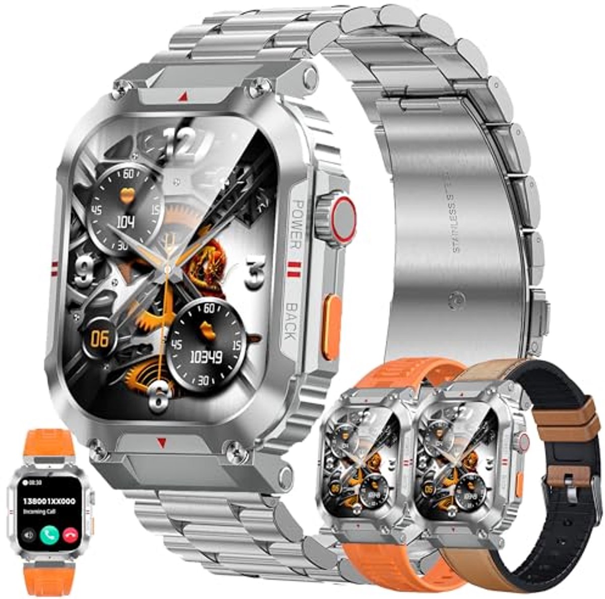 Smartwatch met Telefoonfunctie en Fitnesstracking - Waterdicht Activiteitshorloge met Hartslagmeter en Slaapmonitor