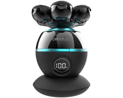 Cecotec Rasierer Bamba PrecisionCare Skull Shaver für den Kopf, extragroßer Kopf, 7 schwebende Klingen, 60 Minuten Akkulaufzeit, Ladestation, Display, tragbares Design, einfache Reinigung