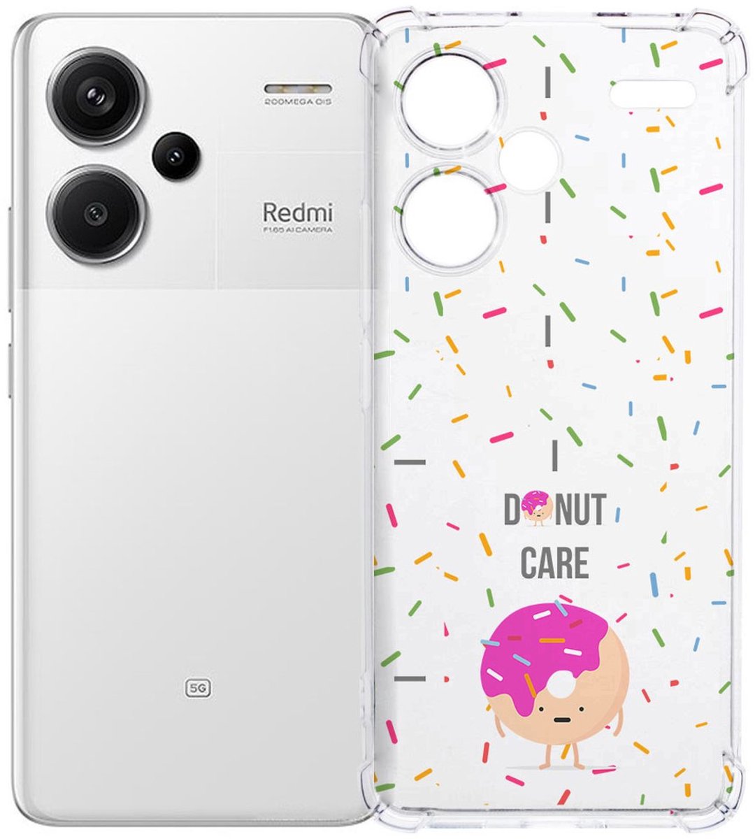 Xiaomi Redmi 13 Pro Plus Hoesje - Hoesje Donut Roze TPU Antishock
