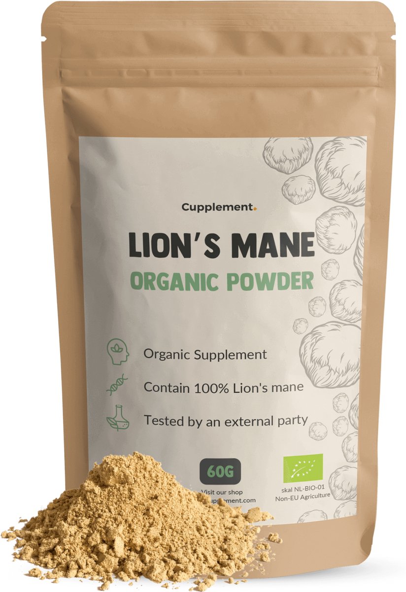 Cupplement - Lions Mane Poeder 60 Gram - Biologisch - Gratis Scoops - Geen...