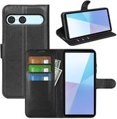 Étui portefeuille en similicuir MobyDefend Sony Xperia 10 VII (fermeture à glissière) - Zwart - Étui pour téléphone portable - Étui pour téléphone compatible avec : Sony Xperia 10 VII