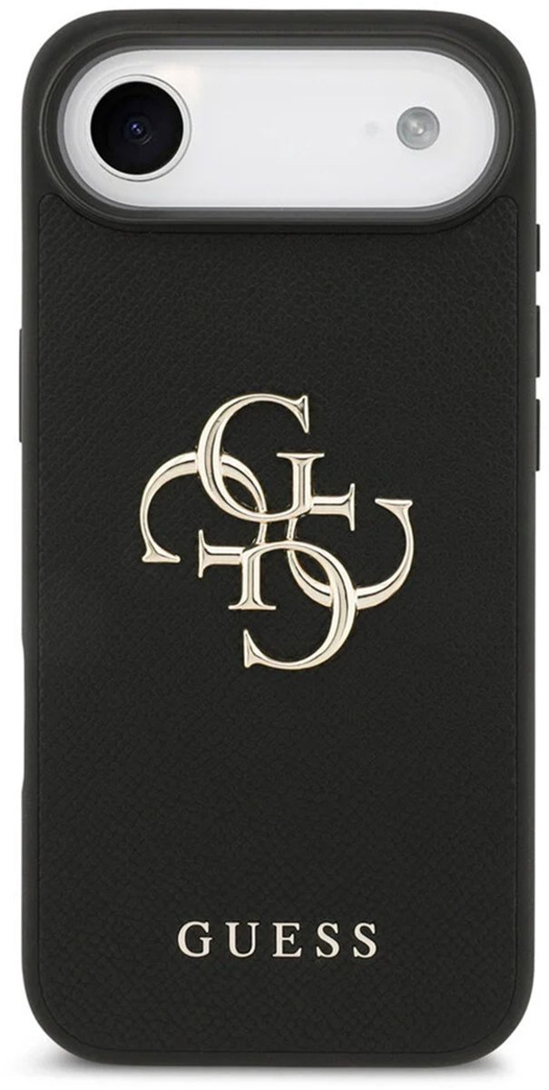 Guess Back Cover voor iPhone 17 Air - Zwart - Slanke pasvorm - Verhoogde randen - Griptextuur