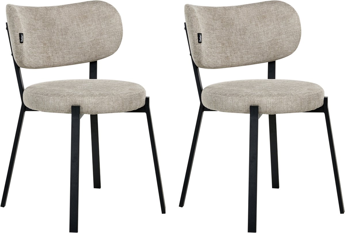 BRONTE - Eetkamerstoel set van 2 - Beige - Polyester