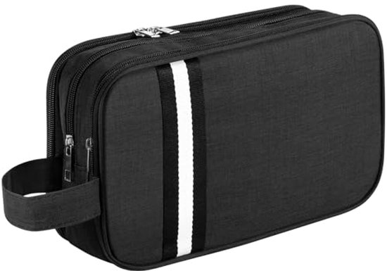 Aucuu Toilettas voor heren, reis-toilettas voor dames, grote reis-toilettas voor heren, make-up tas met dubbele ritsopening, reis-toilettas voor toiletartikelen en accessoires, Medium, modern