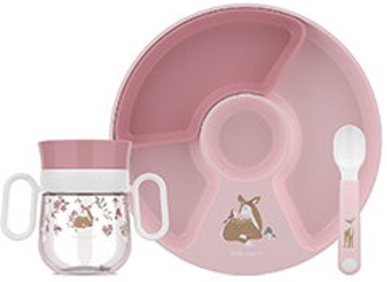 Coffret vaisselle bébé Mepal Mio Little Dutch - 3 pièces - Cadeau maternité - Vaisselle pour enfants - Fairy Garden