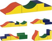 COSTWAY Schuimbouwstenen, reuzenbouwstenen om te ravotten en te klimmen, zachte schuimbouwstenen, grote bouwstenen, meerkleurig, voor kleuters, baby's en schoolkinderen, 6 stuks (lichtroze
