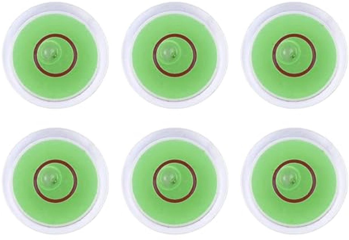 6 Stuks Mini Waterpas Ronde Luchtbellen 12 mm - Meetinstrument voor Nivellering
