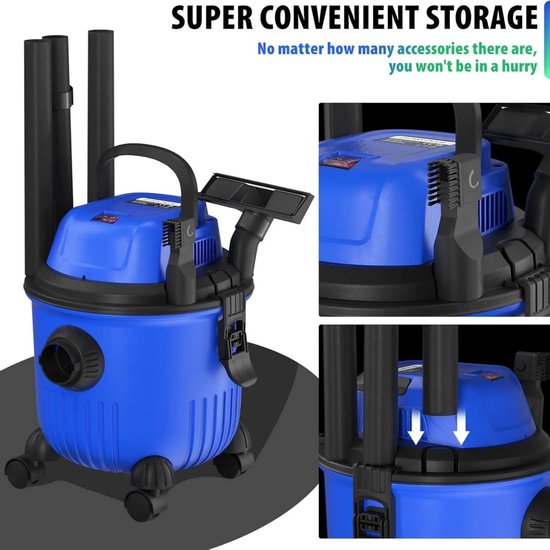 TrendWave Stofzuiger – Stofzuiger Zonder Zak – 3-in-1 Nat- & Droogzuiger met Blaasfunctie – 15 L – Auto & Garage Stofzuiger