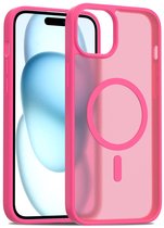 Solidenz Hoesje - Geschikt voor iPhone 15 Plus - FrostMag Backcover geschikt voor MagSafe - Fel Roze