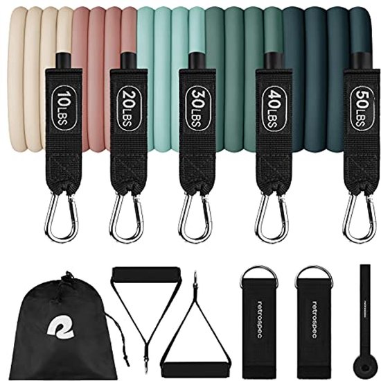 RED RAB Stoff Fitnessband mit Schlaufen - 245cm lang - Gymnastikband für Widerstandsbänder Krafttraining - reißfeste Fitnessbänder, Resistance Bands, Gummiband Sport, Trainingsbänder, Widerstandsband