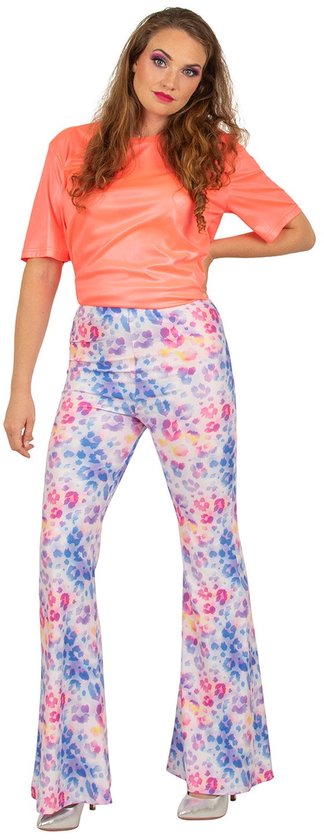 Flared Broek Panterprint Multicolour - Maat S/M