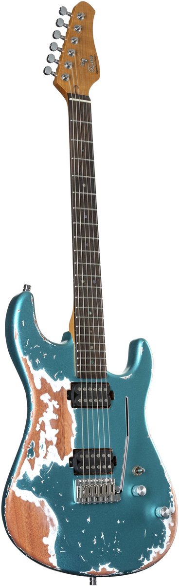 Fame Custom ST RW Worn Aqua - ST-Style elektrische gitaar