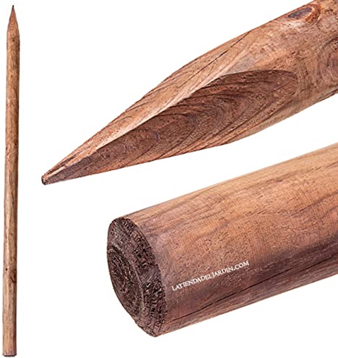 Houten palen voor bomen en planten, stevige tuinsteunen en bevestigingspalen 1,2m (Ø 5cm)