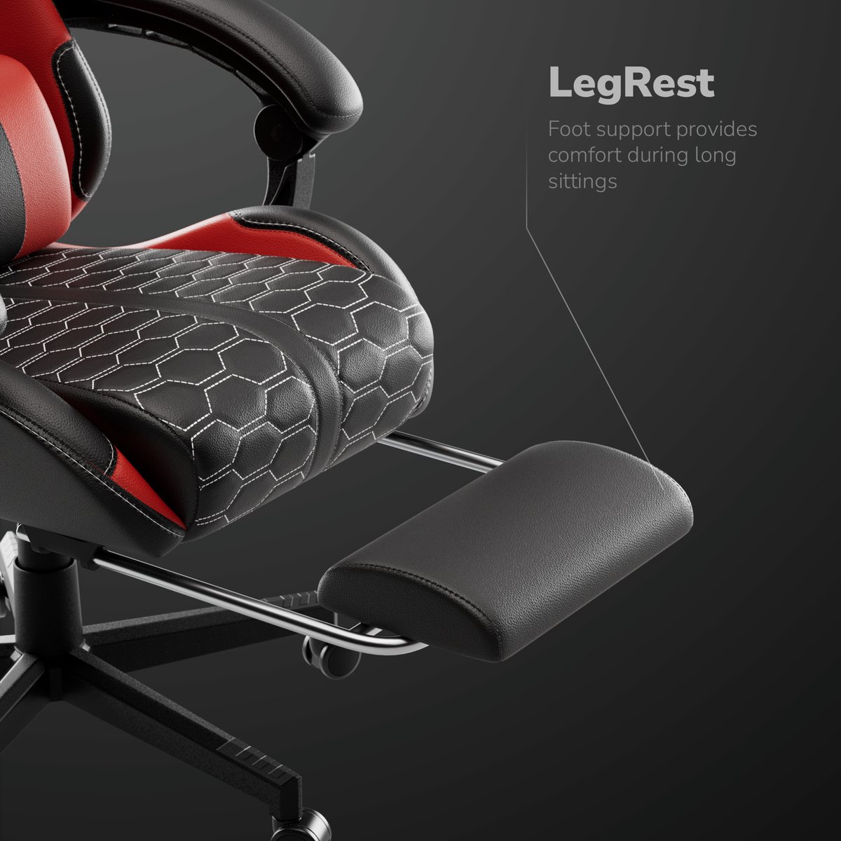 HICON Lambeth Gamestoel Verstelbaar Zwart/Rood Max 150 kg - afbeelding 2