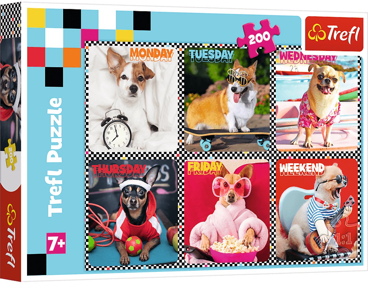 Trefl puzzel - legpuzzel 200 stukjes - Happy dogs - karton.