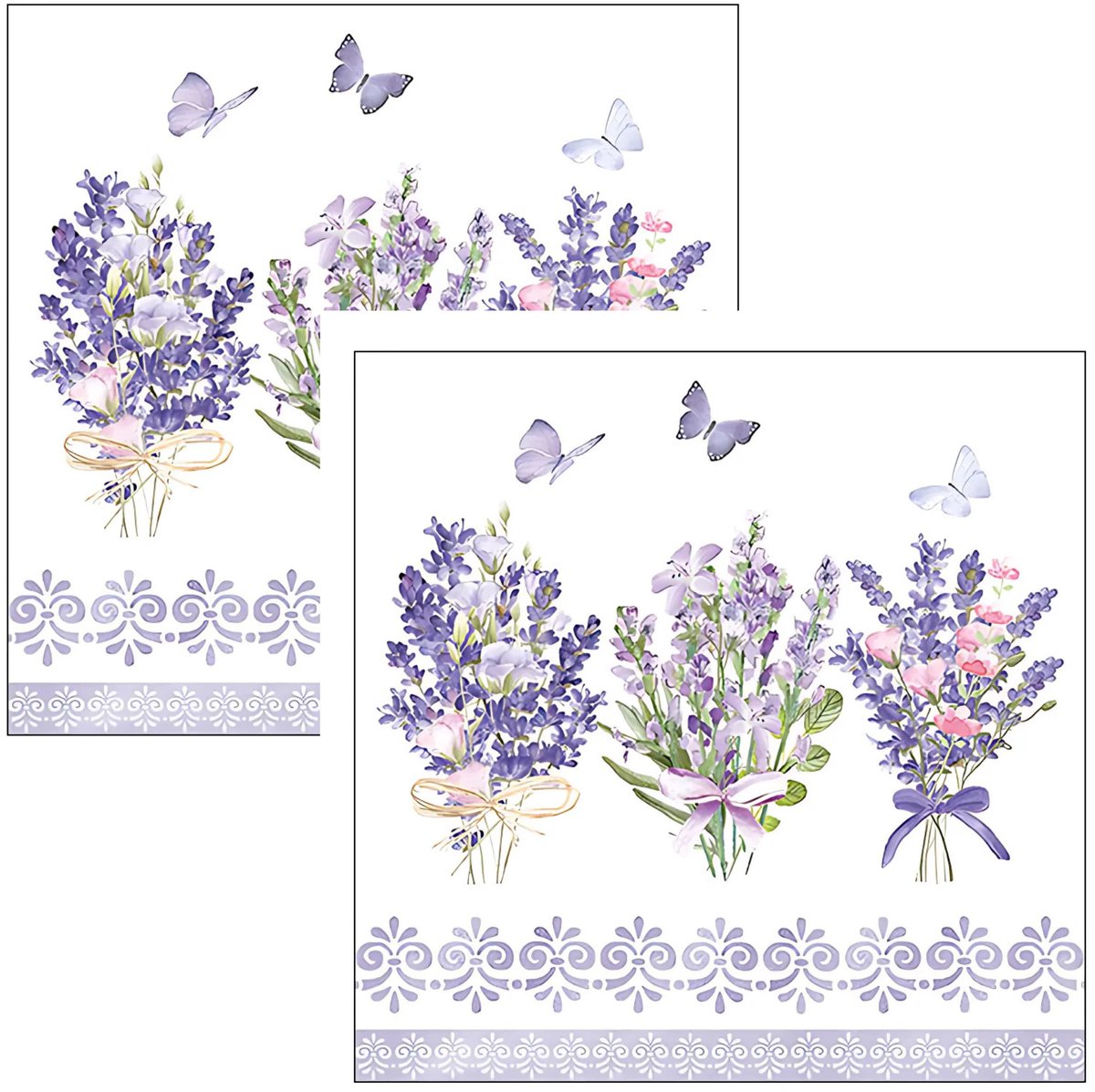 Ambiente Servetten Lavendel - 60x stuks - 3 laags - 33 x 33 cm - bloementhema - lente