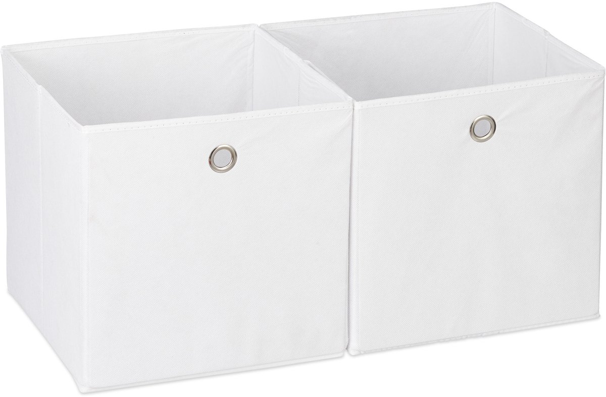 4 x opbergbox - stof - opvouwbaar - speelgoed - opbergmand - opbergen - wit
