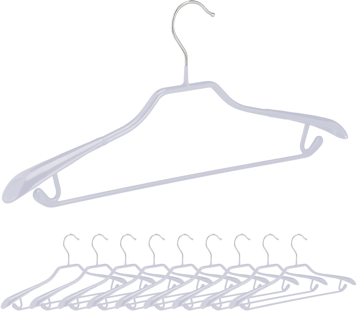 30x kledinghanger jas - grijs - antislip - kleerhanger - jashanger - broekhanger