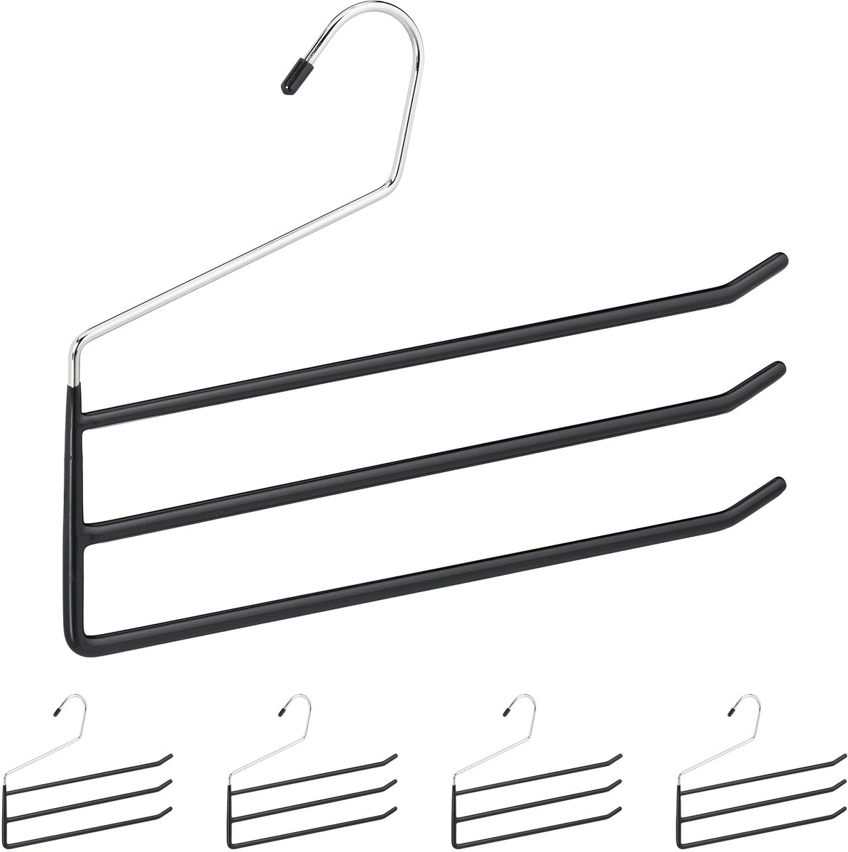 30x broekhangers antislip - kledinghanger voor meerdere broeken - kleerhanger