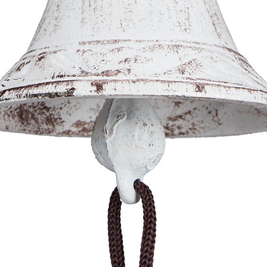 Relaxdays 2x sonnette en fonte - cloche de jardin chouette - sonnette murale - décoration de jardin vintage - blanc