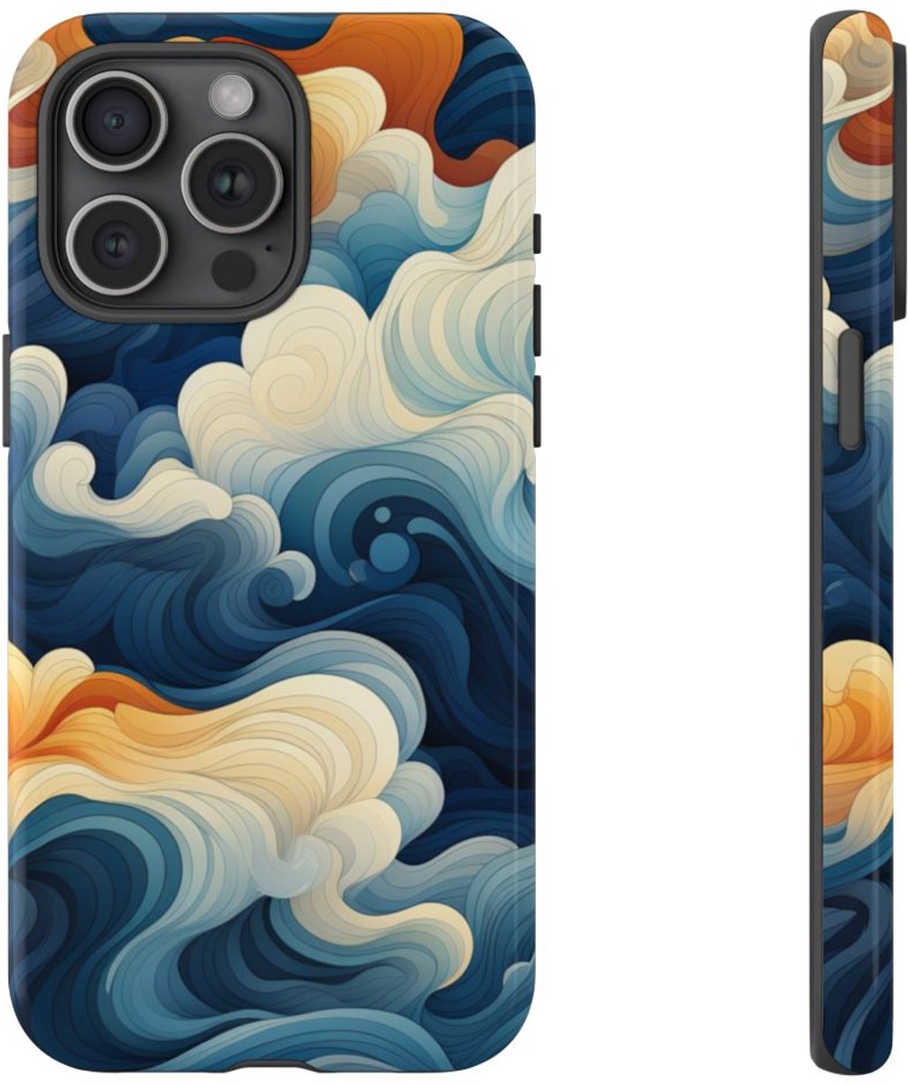 Abstracte Golvende Patronen – Telefoonhoesje Geschikt voor iPhone 15 Pro Max
