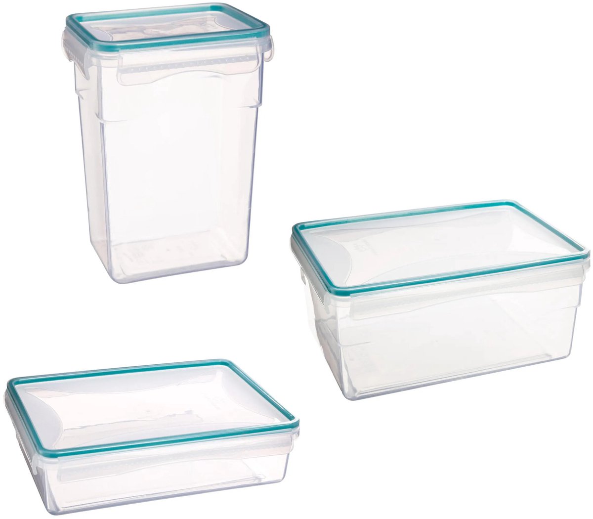 5Five Set Vershoudbakjes met deksel - kunststof - luchtdicht - 3 stuks