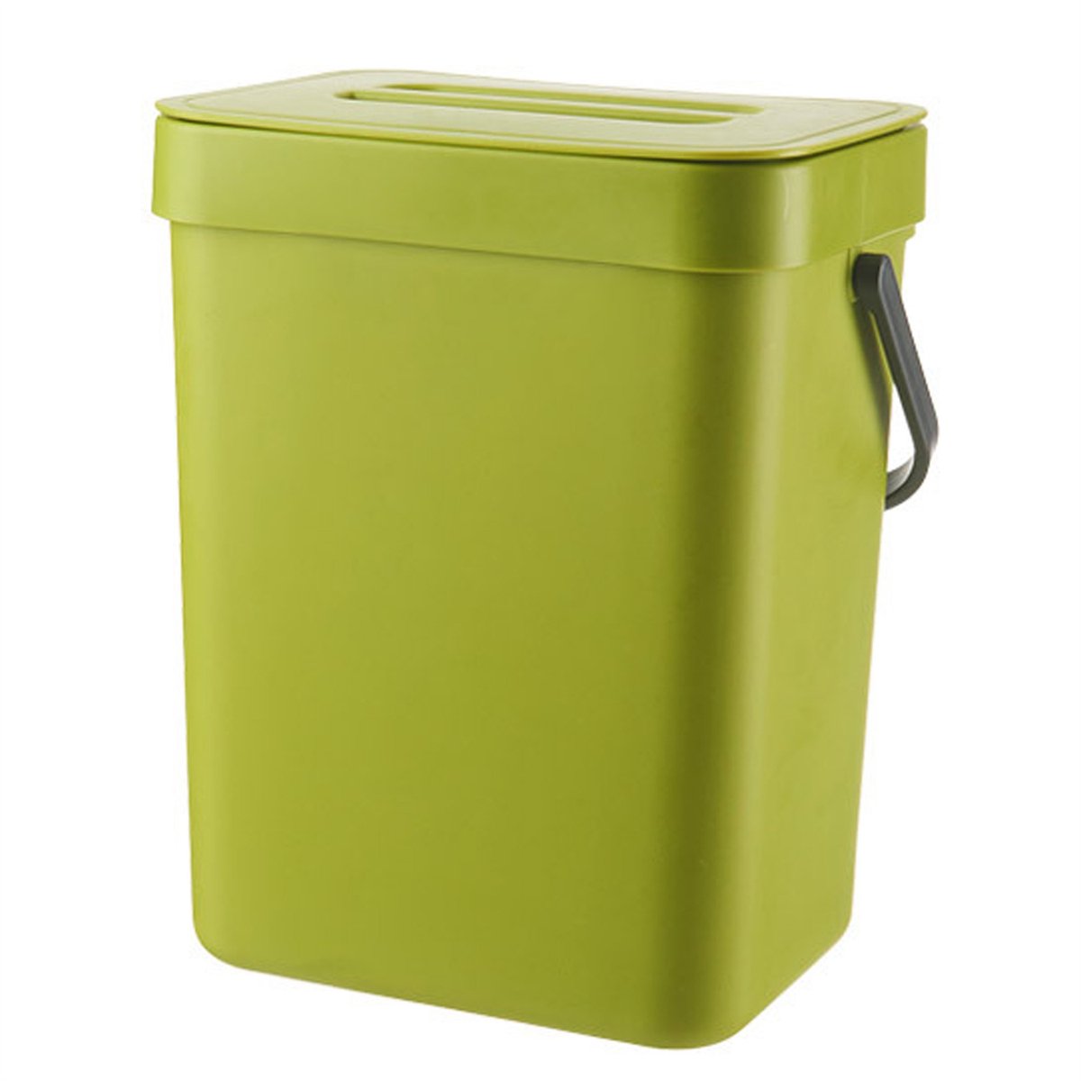 Peysaitr - Keuken afvalbak - prullenbak met deksel - hangen of staan - huishouden - geurloos - ideaal voor keuken/badkamer - groen - 16.1x13x20.5cm - 3L - 1 stuk