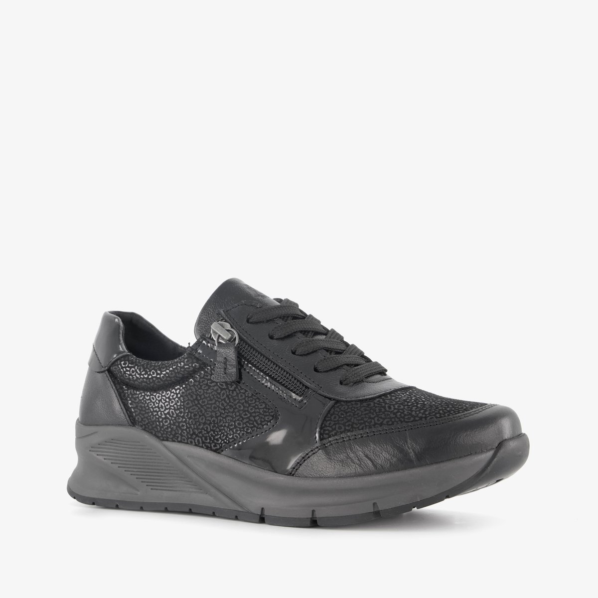 Hush Puppies leren dames sneakers zwart - Maat 41 - Uitneembare zool