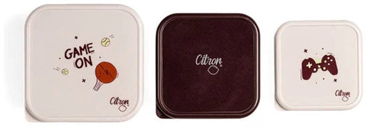 Citron Stapelbare Roestvrije Lunchbox/Snackbox - 12x12x7cm - Cool Kid