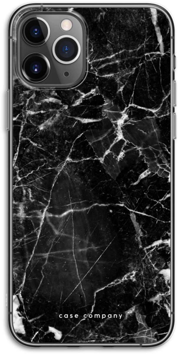 Case Company® - Hoesje geschikt voor iPhone 11 Pro hoesje - Zwart Marmer - Soft Cover Telefoonhoesje - Bescherming aan alle Kanten en Schermrand
