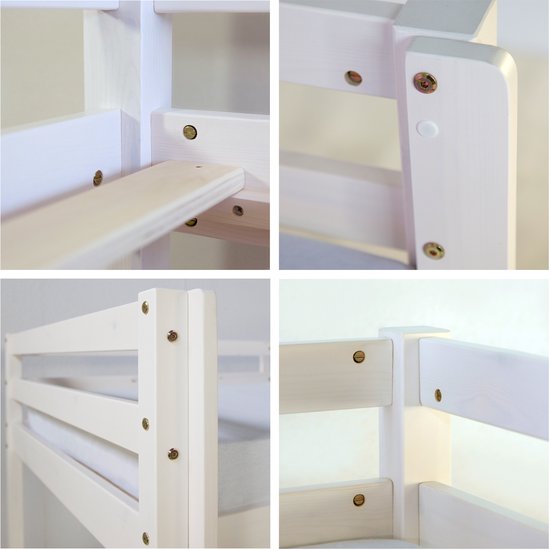 Lit mezzanine Homestyle4u - 90x200 cm - Wit - Rose