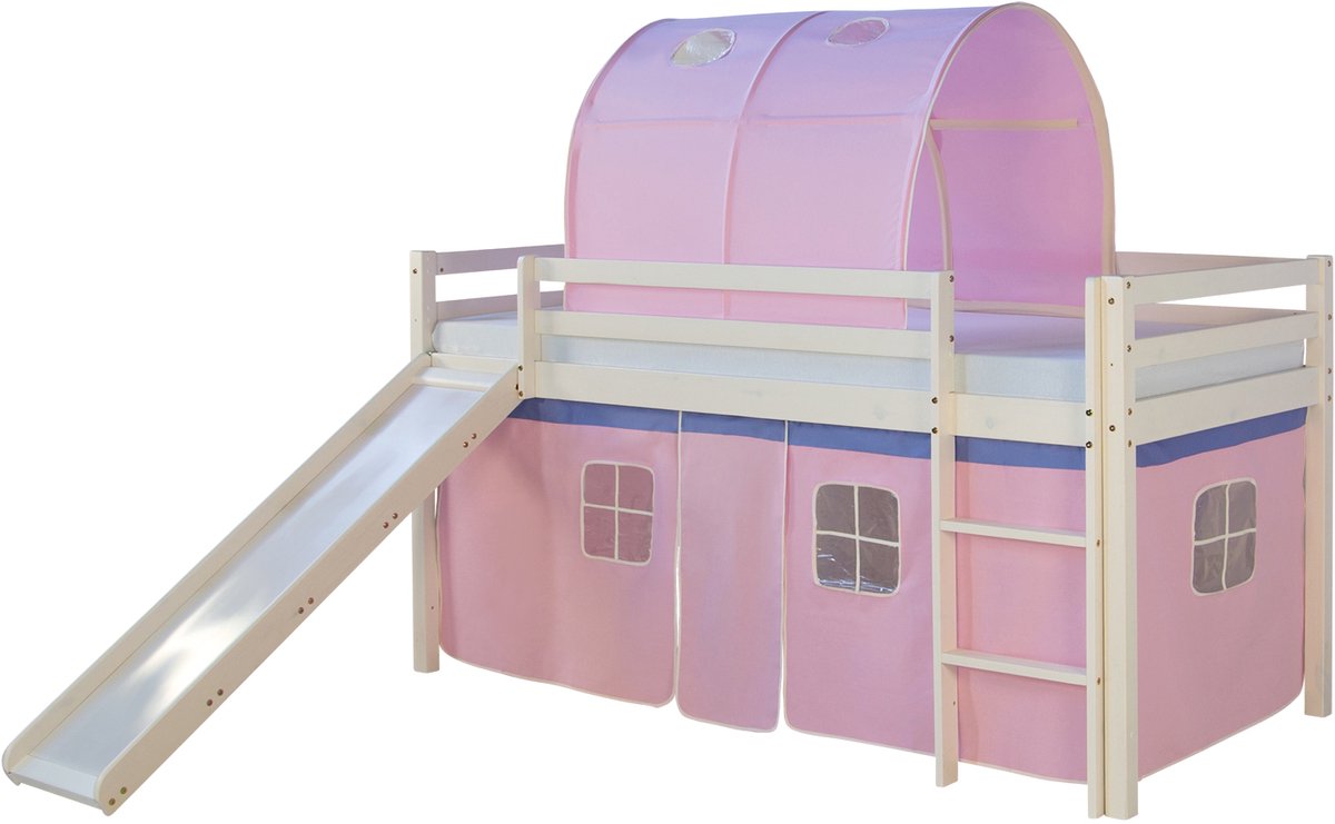 Homestyle4u Hoogslaper - 90x200 cm - Roze - Tunnel