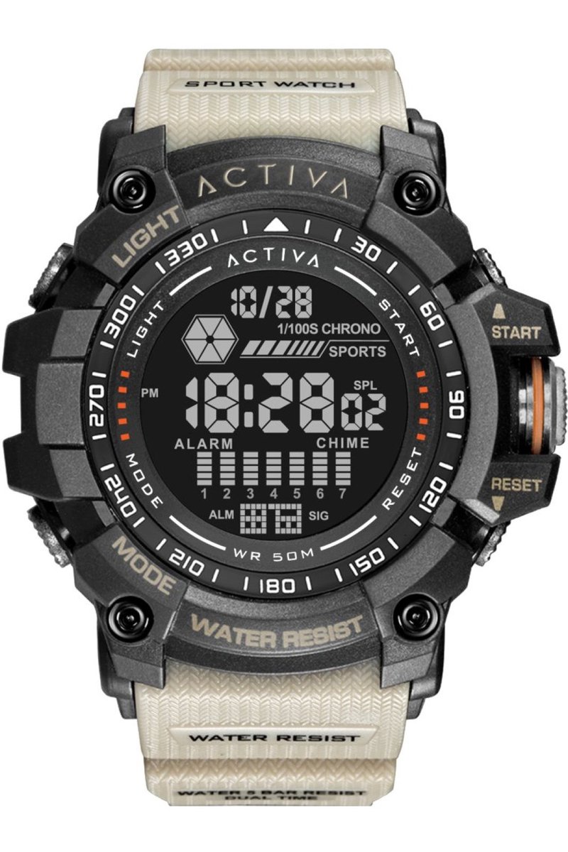 Activa x Invicta Digital ACW8020-002 Heren Horloge - Waterdicht - Digitaal - Quartz Uurwerk - Plastic met zwarte Wijzerplaat - 56mm