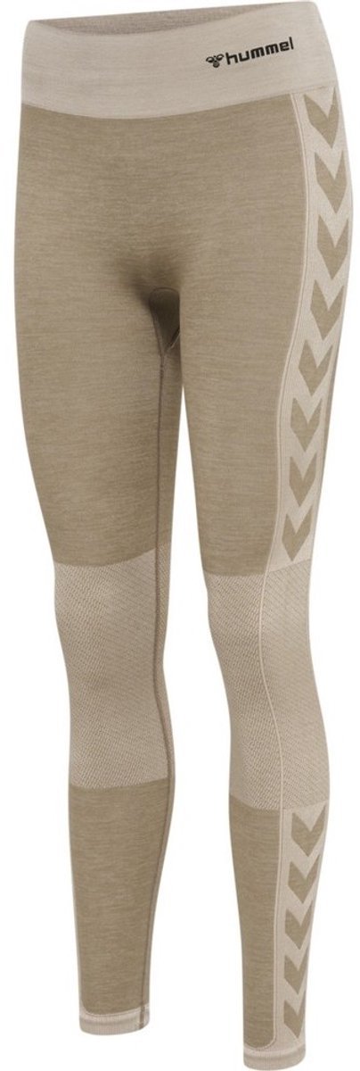 Hummel Damen Leggings Hmlclea Seamless Mid Waist Tights Chateau Gray/Driftwood Melange-L