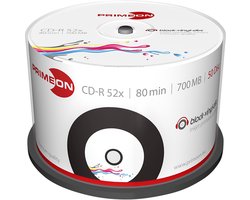 Primeon 2761107 CD-R 80 disc 700 MB 50 stuk(s) Spindel Vinyl, Bedrukbaar