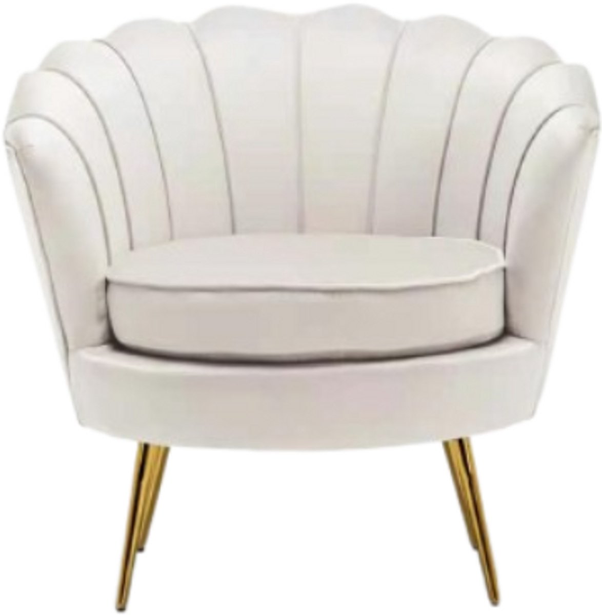Velvet Schelp Stoel - Crème, Stijlvolle en Comfortabele Fauteuil | Russle
