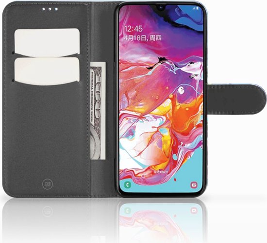 Case Cover pour Samsung Galaxy A70 Portefeuille Pêche