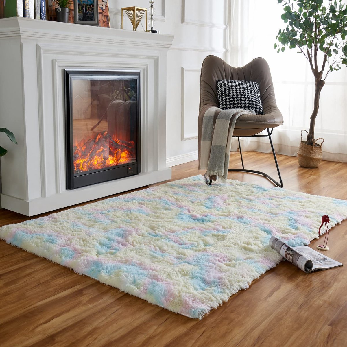 Obundi Vloerkleed - Wasbaar - voor Slaapkamer - Regenboog - 90x160 cm