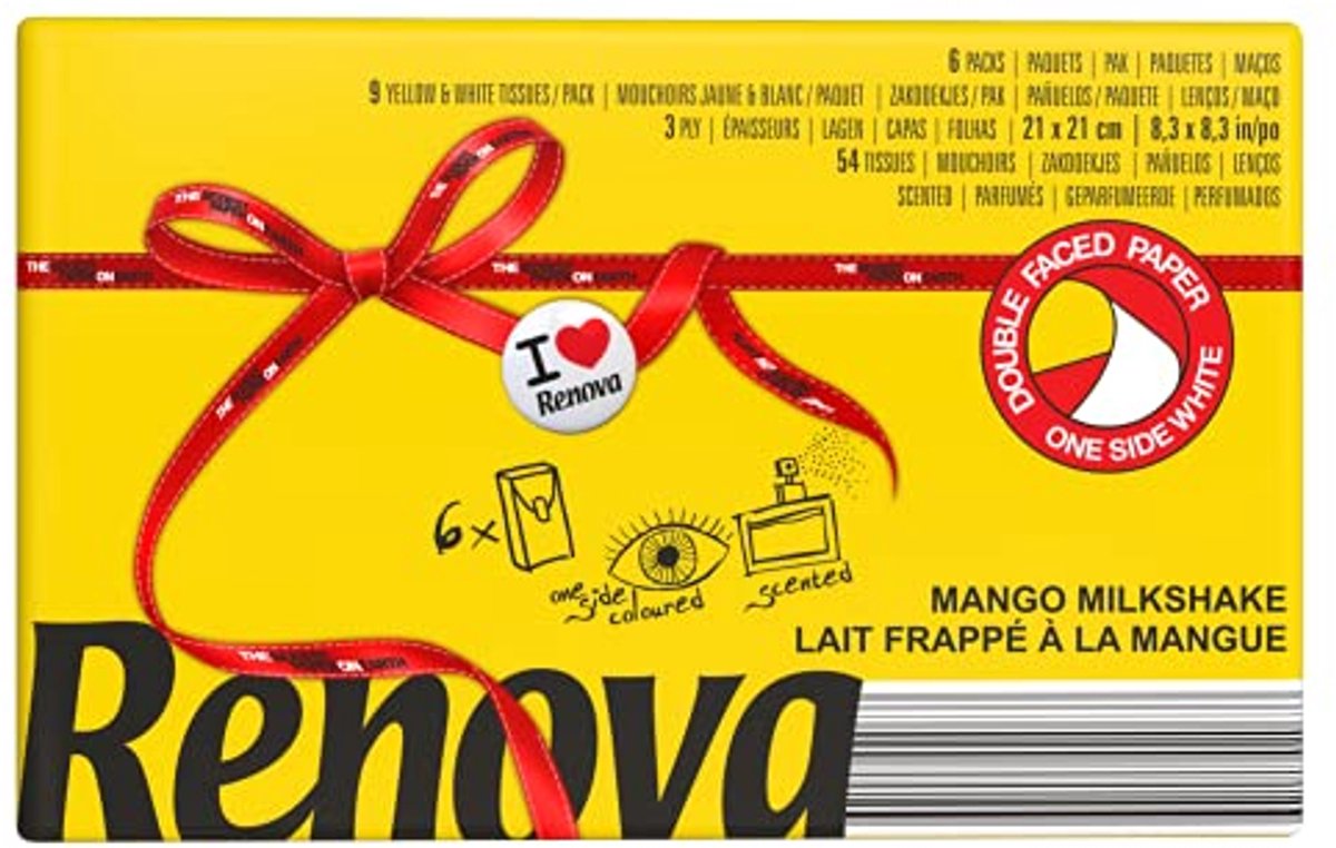 Mango Pocket Tissues - 6 Packs Geel