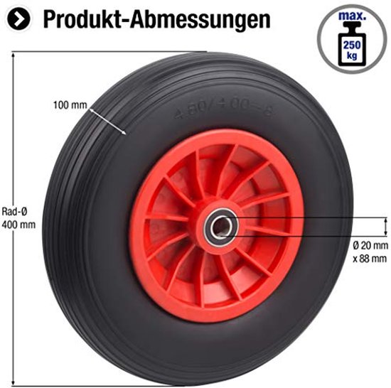 Los lucht wiel voor kruiwagen 400 x 100mm - ABC Tools