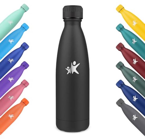 Mepal - Isolatiefles Ellipse - dubbelwandige thermowaterfles - thermosfles voor onderweg - 9 uur warm en 12 uur koud - roestvrij staal - 350 ml - Nordic Denim