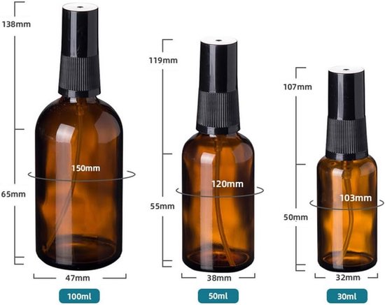 100 ml amberkleurige glazen reisflessen - pompdispenser voor lotion en cosmetica - shampoo - essentiële olie - lekvrij ontwerp voor reizen - badkamer - dagelijks gebruik — afbeelding 4