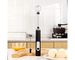 Draagbare elektrische melkopschuimer met 2 koppen en USB oplaadbaar - Schuimmixer voor latte, cappuccino en warme chocolademelk