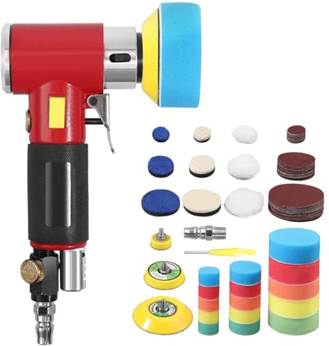 Mini Excentrische Polijstmachine met 60x Schuurpapier en Polijstset
