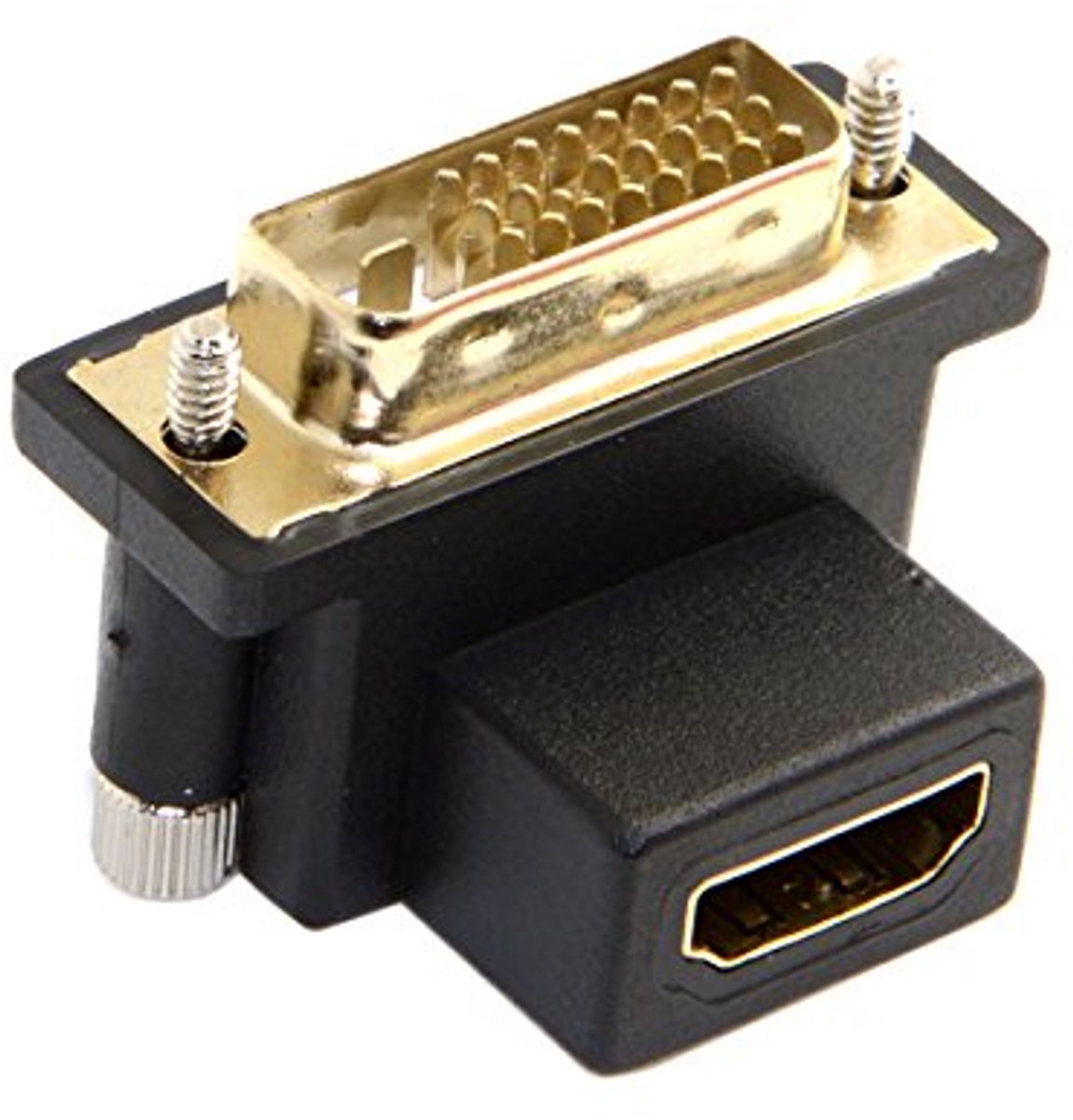 90 Graden DVI naar HDMI Adapter - Beneden Gehoekt voor Computer en HDTV