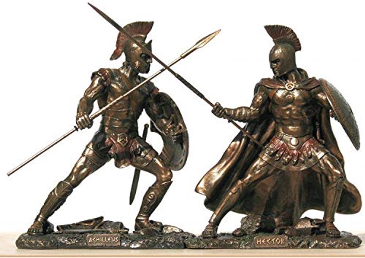 Griekse mythologie helden en krijgers - bronzen beelden 12,5 cm