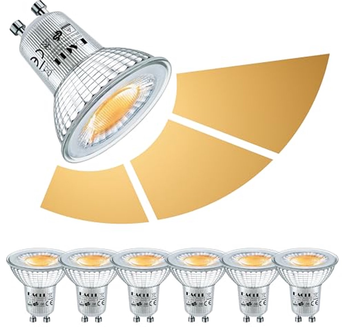 Dimbare GU10 LED-lampen Warm Wit 6W met 3 Helderheidsniveaus – Set van 6