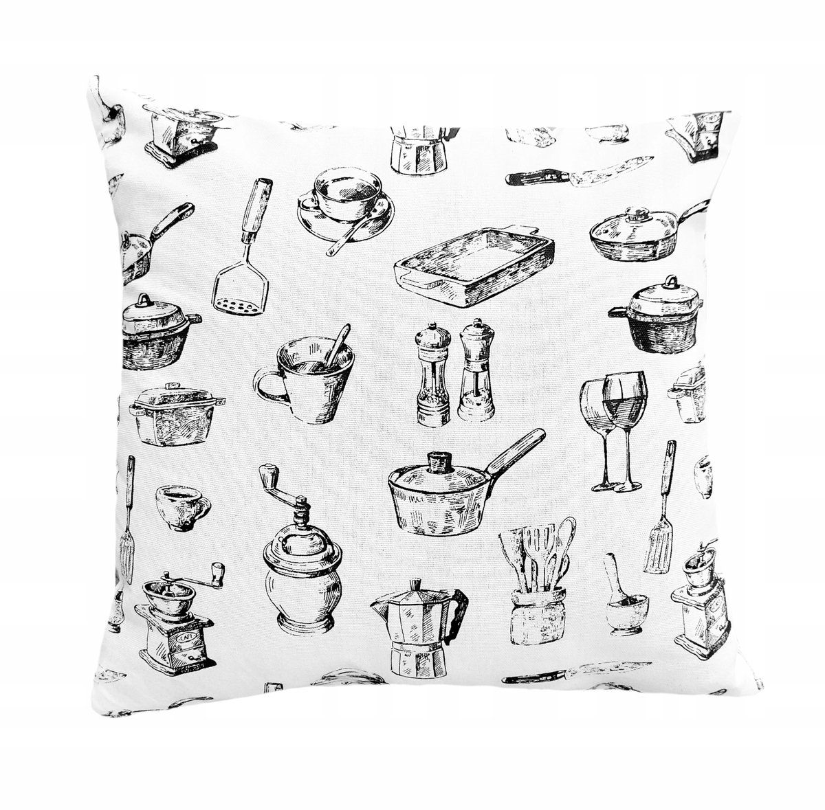 Modena 002 Sierkussenhoes Wit met Zwart Patroon 40x40 cm