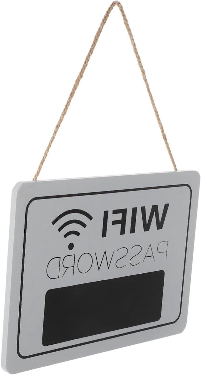 Allecto Plus - Herbruikbare Wifi Bord Plank met Krijtbord Oppervlak voor Thuisdecoratie Hotels Kantoren - Elegant Design - Wifi Wachtwoord Gasten - Handig en Stijlvol